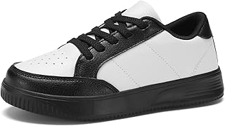 DSWED Unisex-Child Leather Lightweight Breathable Knit Athletic Running Sneakers for Kids Shoes for Boys Girls