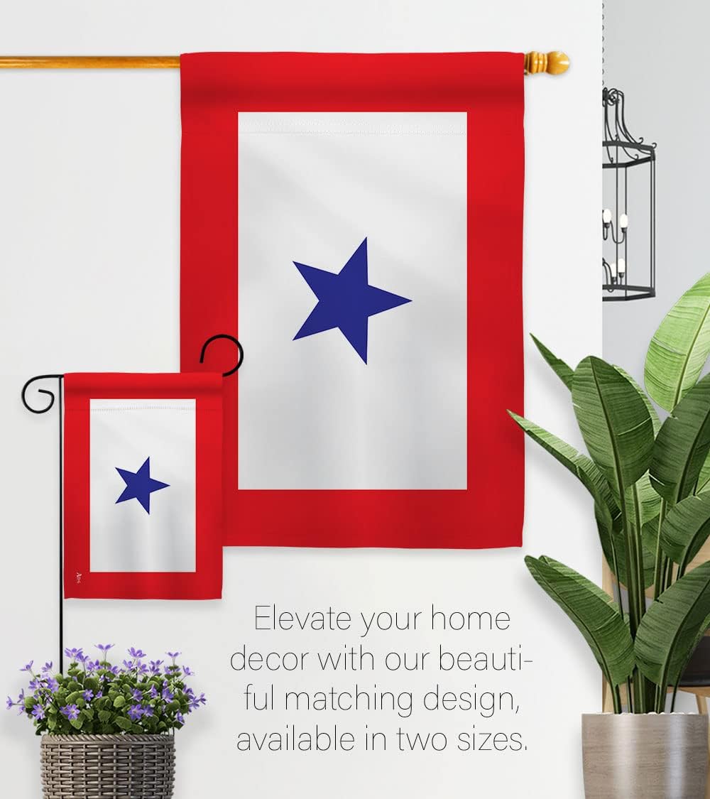 Blue Star House Flag - Armed Forces Service All Branches Support Honor United State American Military Veteran Official - Decoration Banner Small Garden Yard Gift Double-Sided Made in USA 28 X 40
