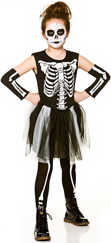 Girls Skeleton Tutu Halloween Fancy 