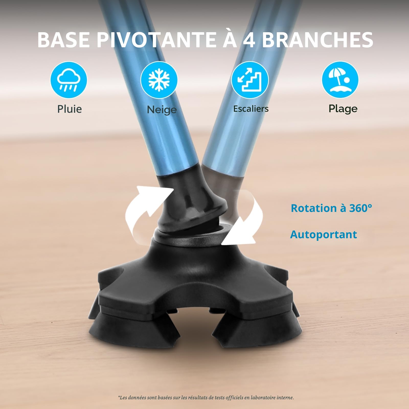 Rehand Canne de Marche pour Homme et Femme – Pliable, Réglable, Légère, Pivotante Autoportante, Poignée Douce, avec Sac de Voyage, Canne de Marche pour Personnes âgées et Adultes