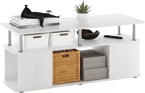 Miniatura 5 de Furinno Jaya - Soporte para televisores de hasta 50 pulgadas con almacenamiento abierto, 18.9 pulgadas de profundidad x 47.2 pulgadas de ancho x