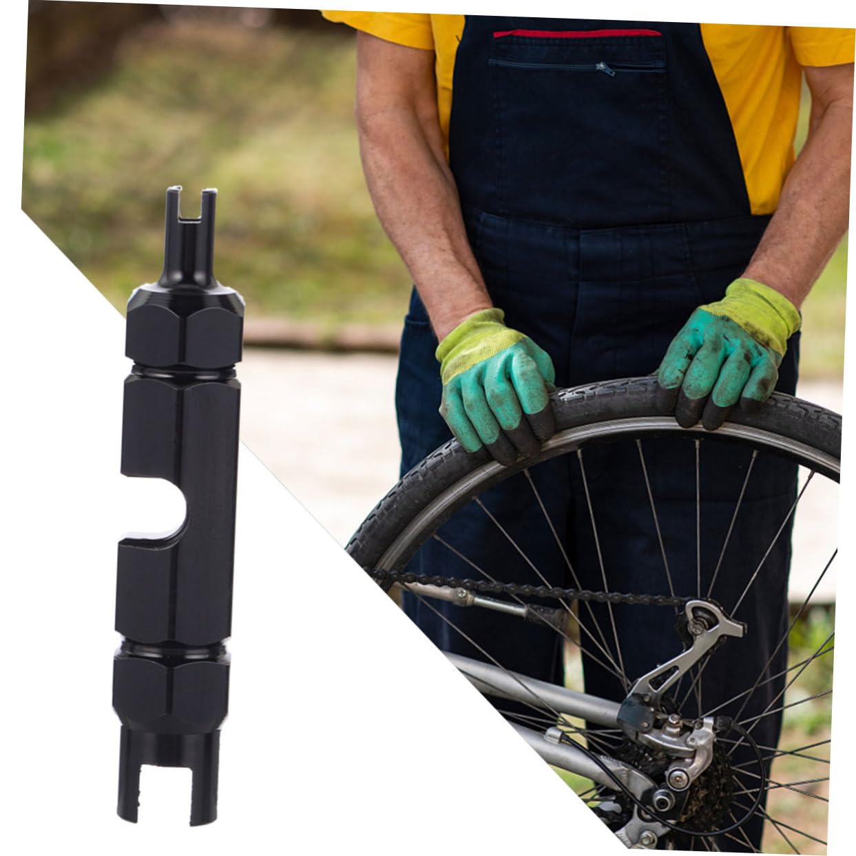 COOLHIYA Valve Core Remover Bike Tire Tool Tire Removal Tools Bike Wrench Valve Mouth