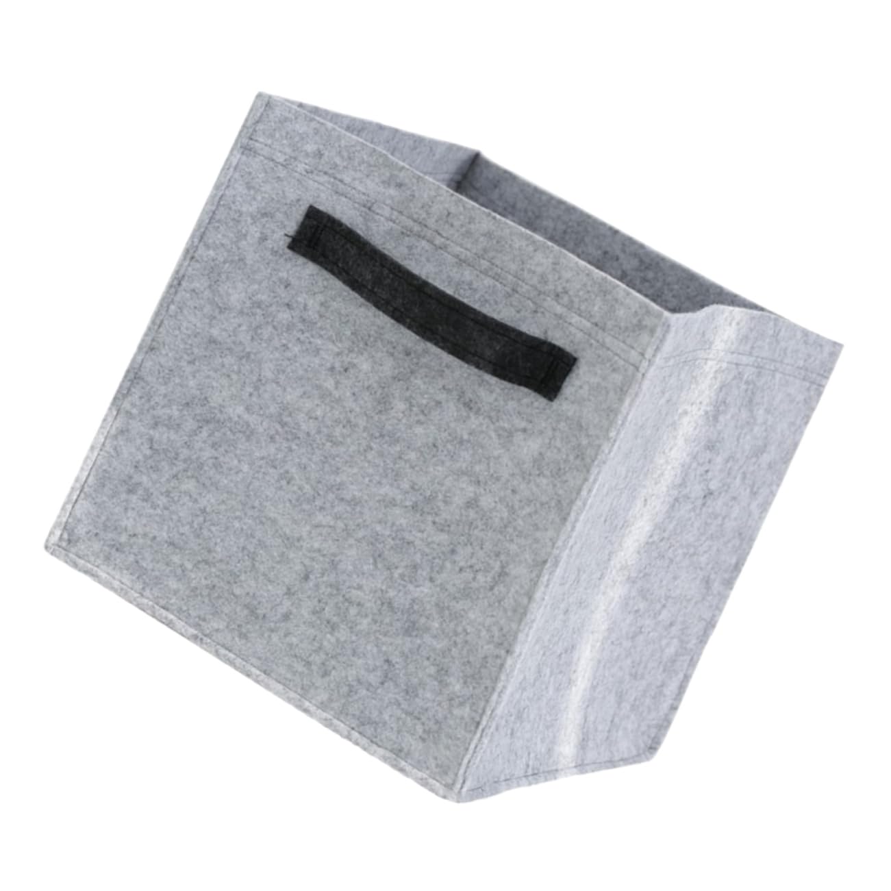 Panier à linge pliable en feutre gris pour vêtements et bac de rangement jouets