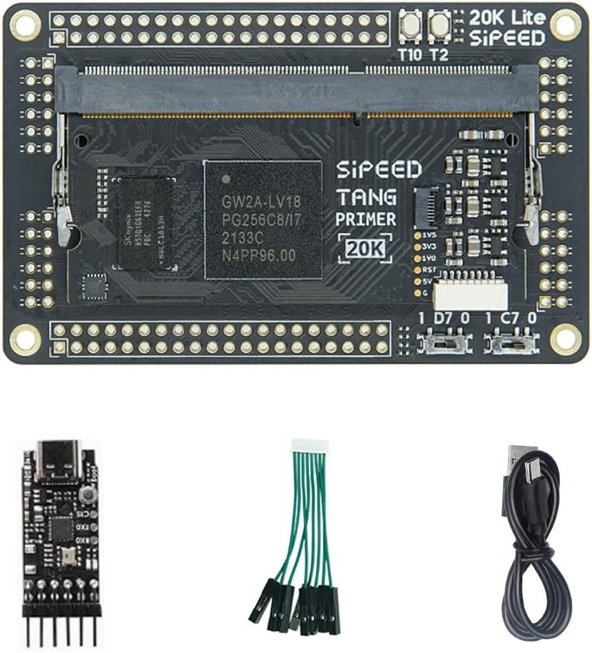 Sipeed Tang Primer 20K GW2A Risc-V FPGA DEV Board, 128M DDR3 32Mb Flash 20K LUT4, HDMI USB RGB DSP LVDS BSRAM RJ45, for Rapid Development Validation Projects Education Learning (20K Lite Kit)