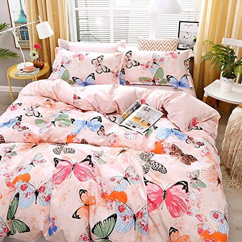 Feelyou Kids Duvet Cover Sets for Girls Teens Pink Butterfly Print Bedding Set Twin Size Decorative Microfiber Polyester Animal Comforter Cover Set with 1 Pillow Shams, Soft 2 Pieces,Zipper 2 61ssbJBYTXL. AC