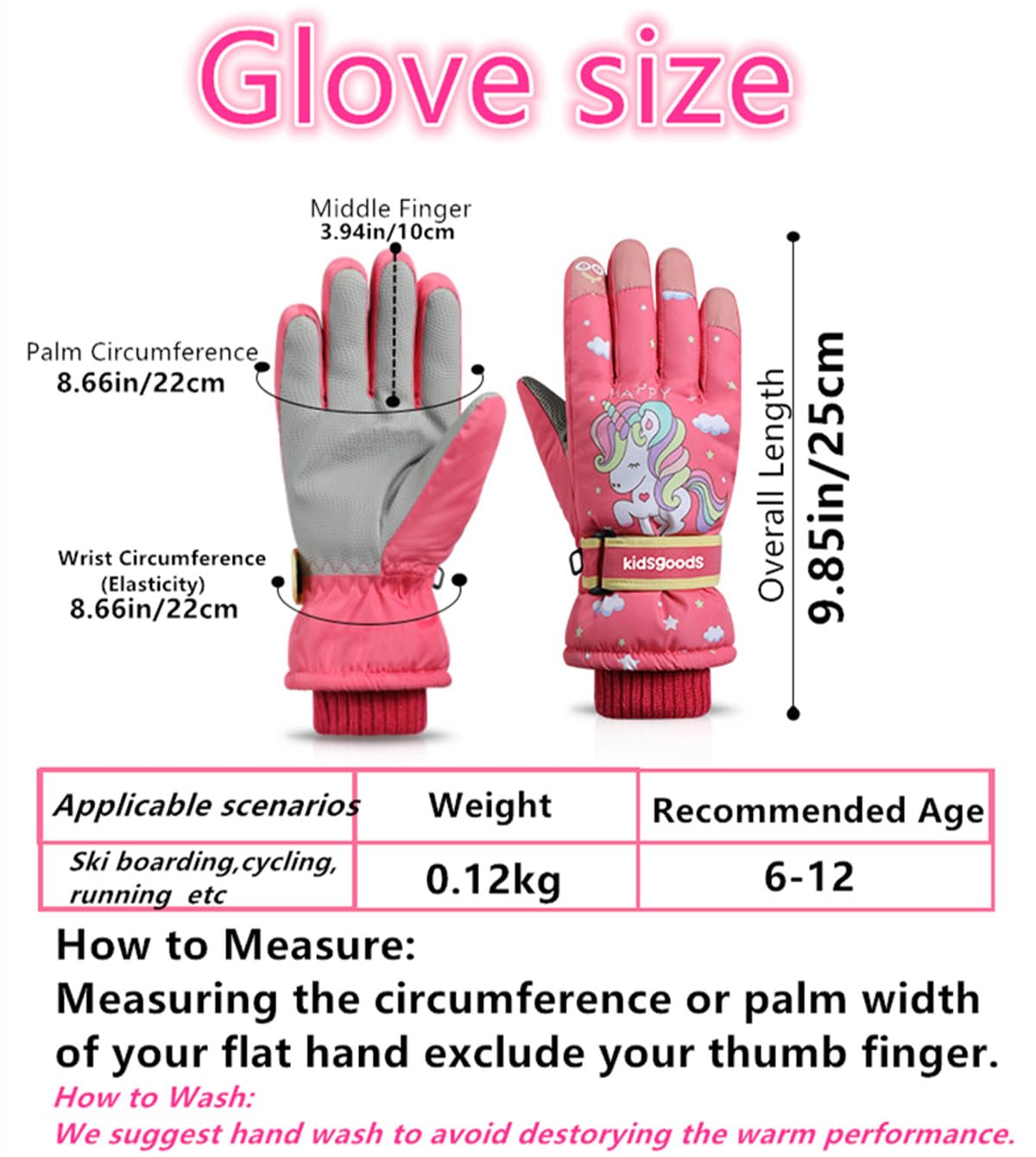 Guanti Da Sci Bambini Impermeabili 6-12 Anni - Antiscivolo E Caldissimi Per Neve E Sport Invernali
