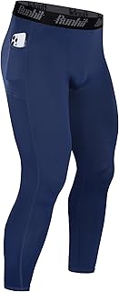 Mens Compression Pants Running Tights Pockets Sports Leggings Spandex Workout Cycling Athletic Thermal