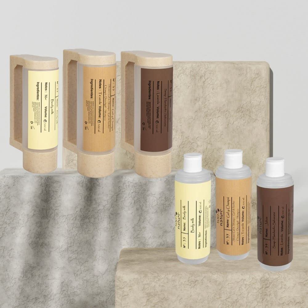 10 Spender-Nachfüllflasche 400ml, enthält 2in1 Duschgel und Shampoo | Wiederauffüllbar und widerstandsfähig | Quetsch Spender | Zur Verwendung in Kombi mit unserer Wandhalterung | 10 Stück