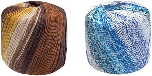 Miniatura 6 de 1 rollo de bolas de hilo de algodón teñido de hilos de algodón coloridos hilos para ganchillo Hardanger punto de cruz bordado a mano 436.4 ft azul