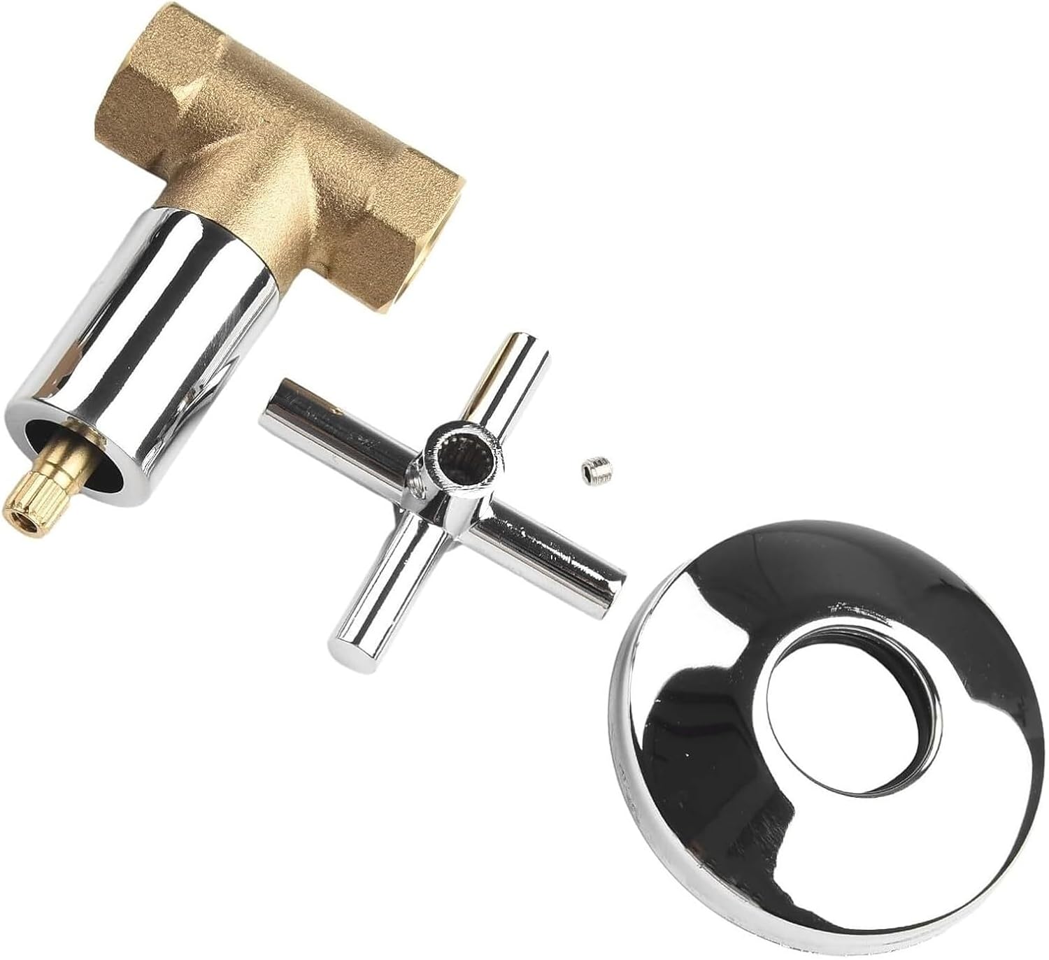 Shower Shutoff Plumbing Fitting, Shower Head Flow Control, 1/2 Inch Brass Quick Opening Drain, Water Flow Control Valve-1/2”