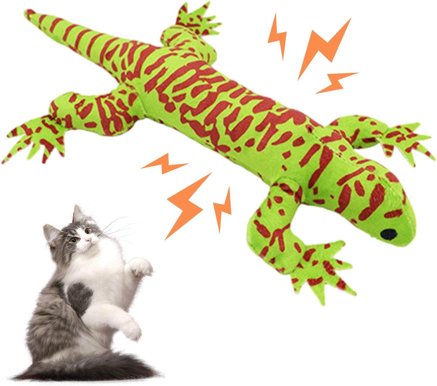 Lizard Catnip Cat Toy | Cute Lizard Shape Cat Exercise Toy with Crinkle Paper - Cat Toys, Cat Supplies, Cat Teething Toys, Cat Stimulating Toys for Indoor Cats