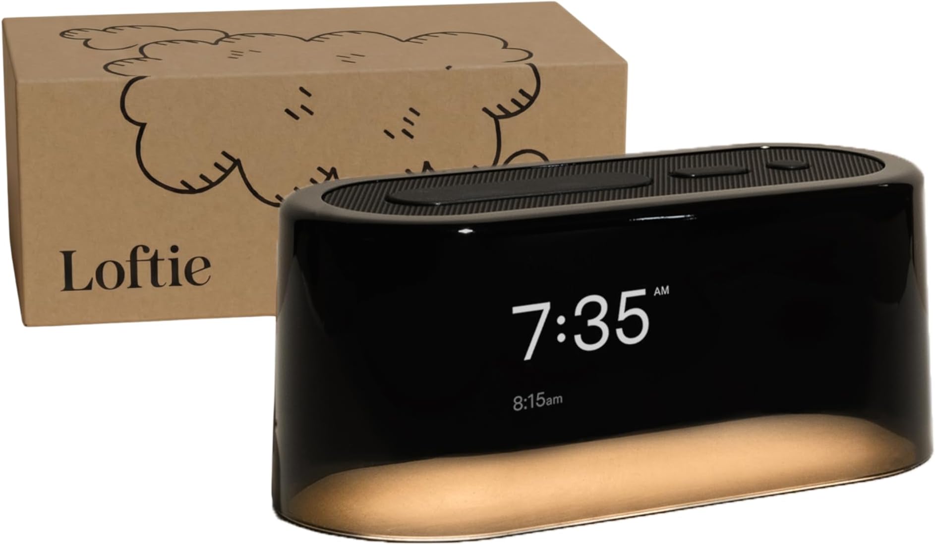 Loftie Alarm Clock with Sound Machine – Smart Alarm Clock with Night Light, White Noise, Bluetooth Speaker, 100+ Sounds Included Free, No Subscription Required, Blackout Mode- Black