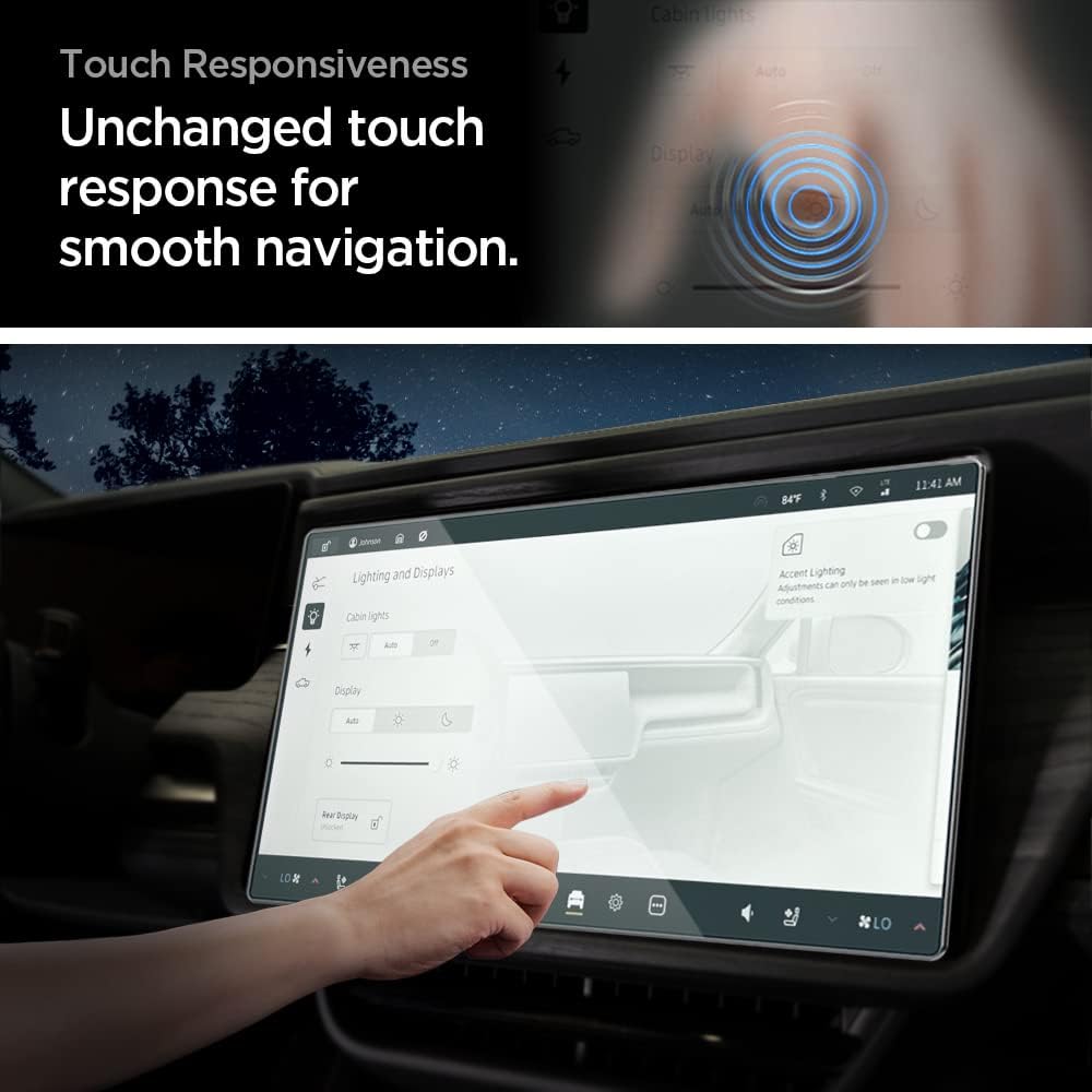 Spigen Tempered Glass Screen Protector [GlasTR EZ FIT] designed for Rivian R1S (2025-2022), Rivian R1T (2025-2022) 15.6 inch Dashboard Touchscreen - Matte/Anti Glare/Anti Finger Print