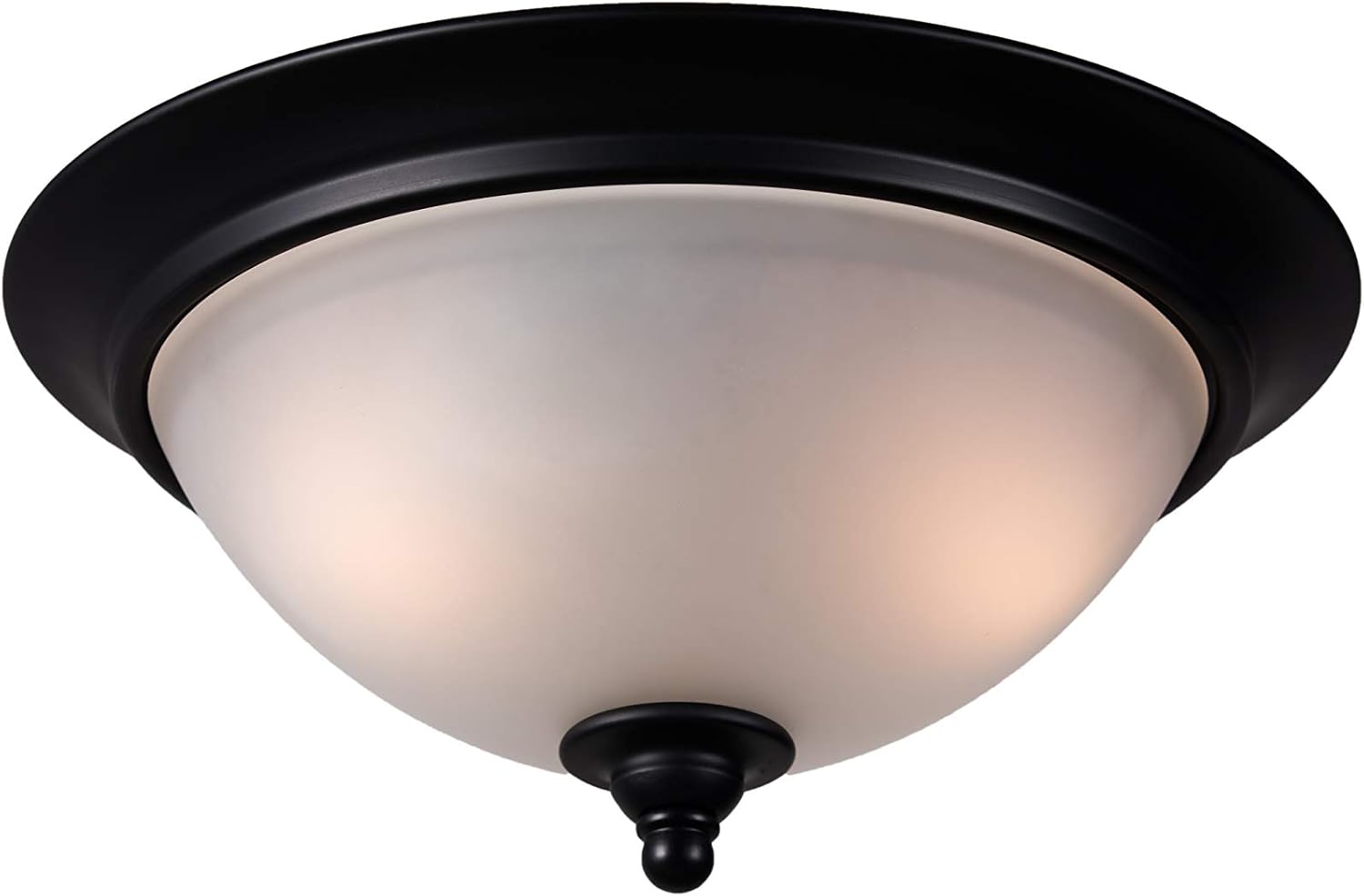 Designers Impressions Countryside Matte Black Flush Mount Ceiling Light Fixture: 10021