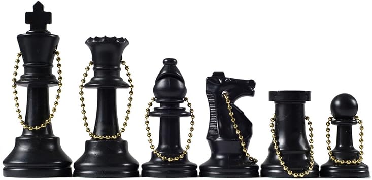 Wholesale Chess - Chess Pieces Keychain Set Black