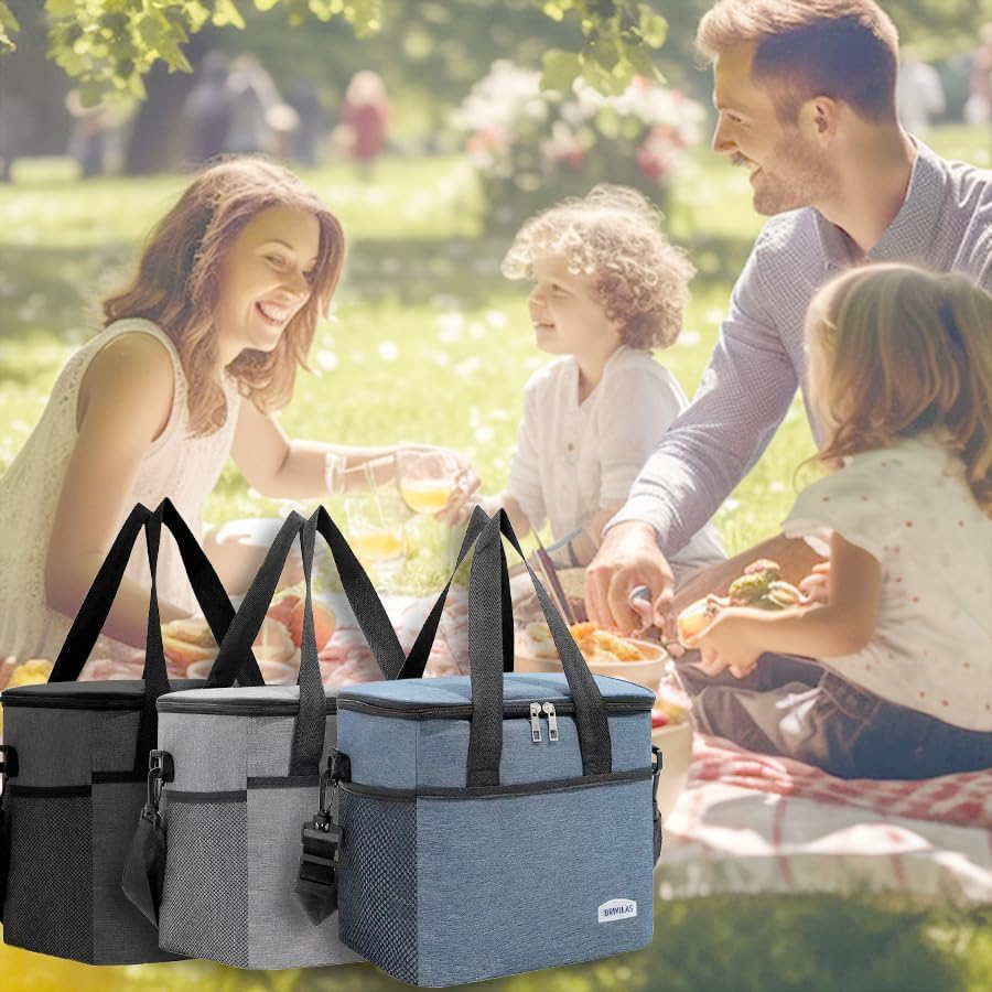 Miniatura 7 de Afwerirc Lonchera térmica reutilizable de 7.5L para mujeres y hombres, bolsas de mano, enfriador de hielo para pícnic para adultos, correa de hombro