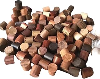 (Mixed Wood) DIY Handmade Material Small Pieces Sandalwood Rosewood Block Pixel Block Decorative DIY Wood Piece,Dia.2X H 2, 60pcs