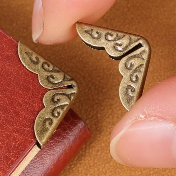 50Pcs Scrapbooking Albums Corner Protectors, Menu Metal Books Corner Protectors Crafts Decoration, 14x20mm (Bronze Color) - 2