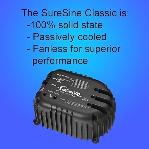 Vista 4 de Morningstar SureSine (Classic) Inversor de potencia de 300 W, inversor de onda sinusoidal pura, Inversor de corriente de 12V a 110V CC a CA