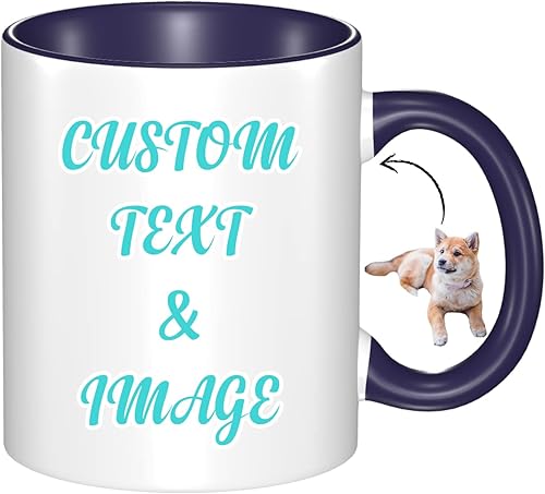 Vista 9 de Tazas de café con foto personalizadas, 11 onzas, tazas personalizadas con nombre de imagen/texto, regalos personalizados para el día de San Negro