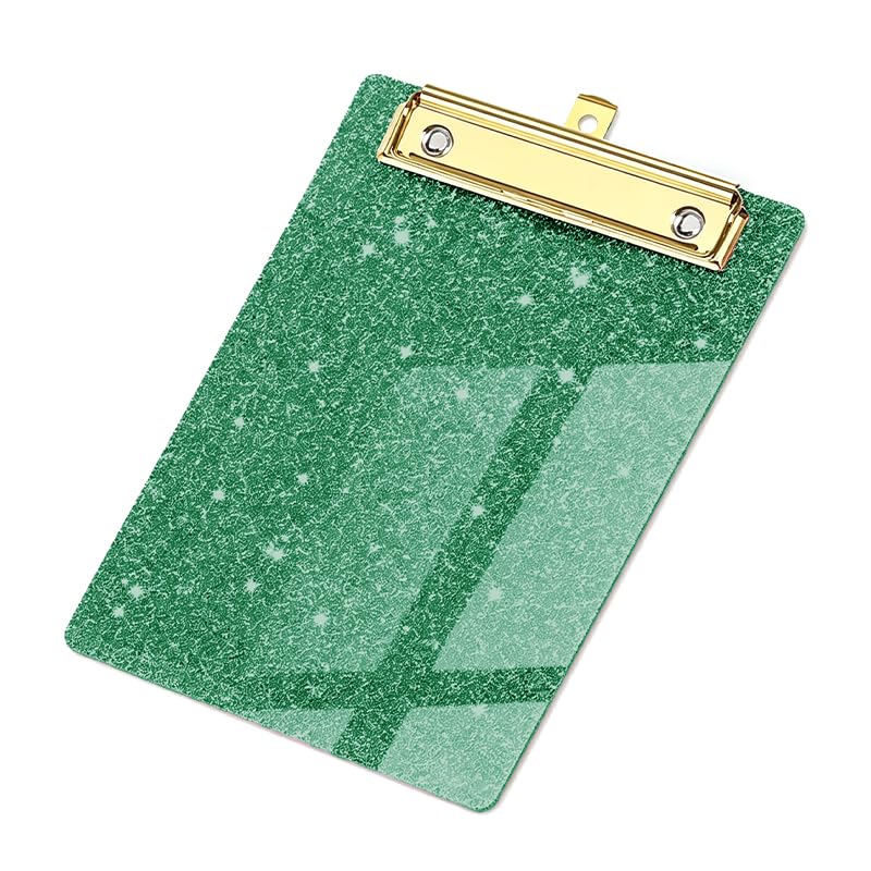 1Pcs Acrylic Glitter Clipboard, Small Writing Board for Office Classroom - A6 Size for Kids Students Teachers Women Artist Office Classroom Use