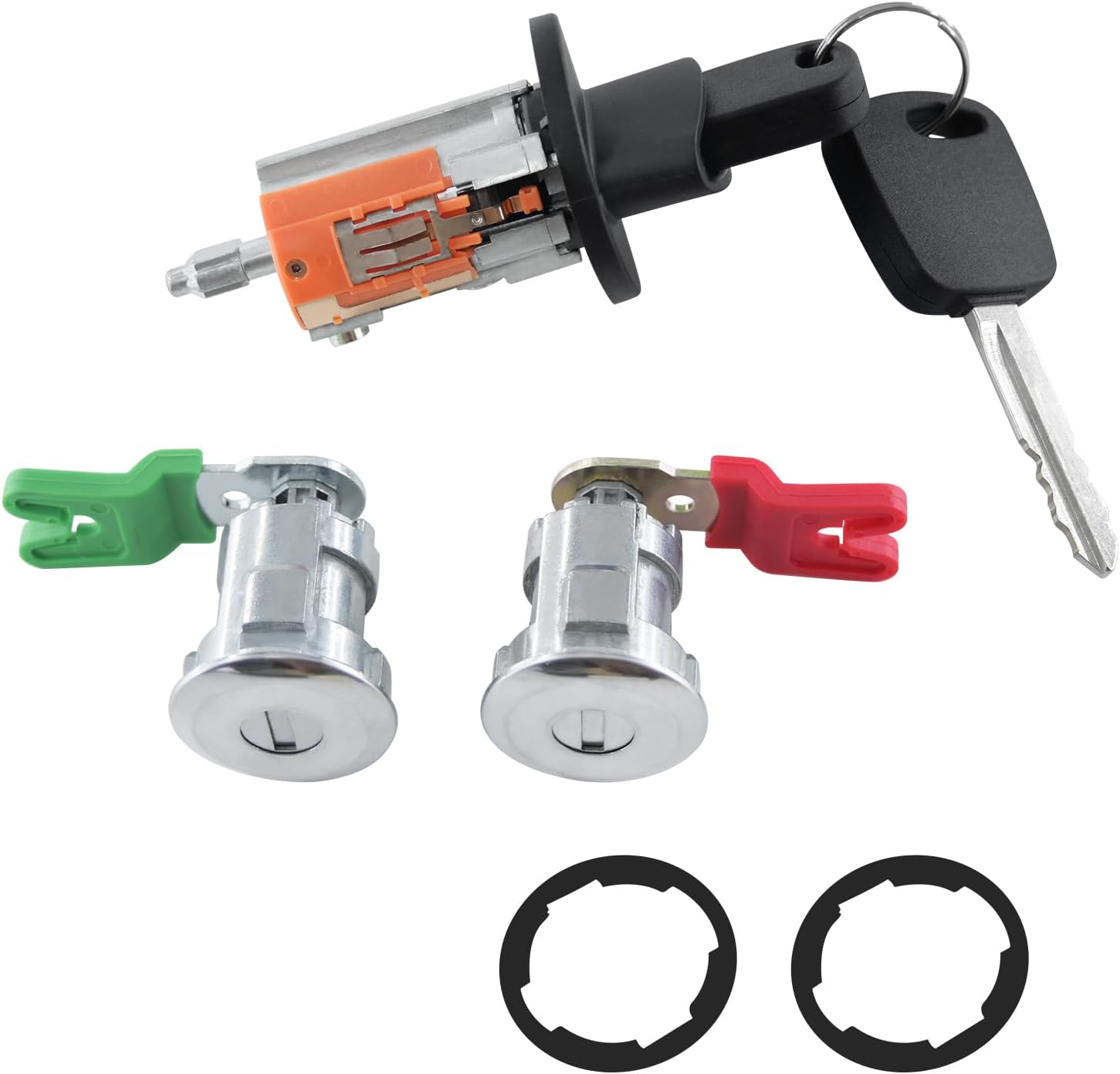 Ignition Switch Lock Cylinder&Two Door Lock Cylinder Set With 2 Chip Keys Compatible With 1998-2000 Ford Ranger,1998-2000 Explorer,1998-2000 Mazda B Series,1998-2000 Mercury Mountaineer LC6177+DL5886