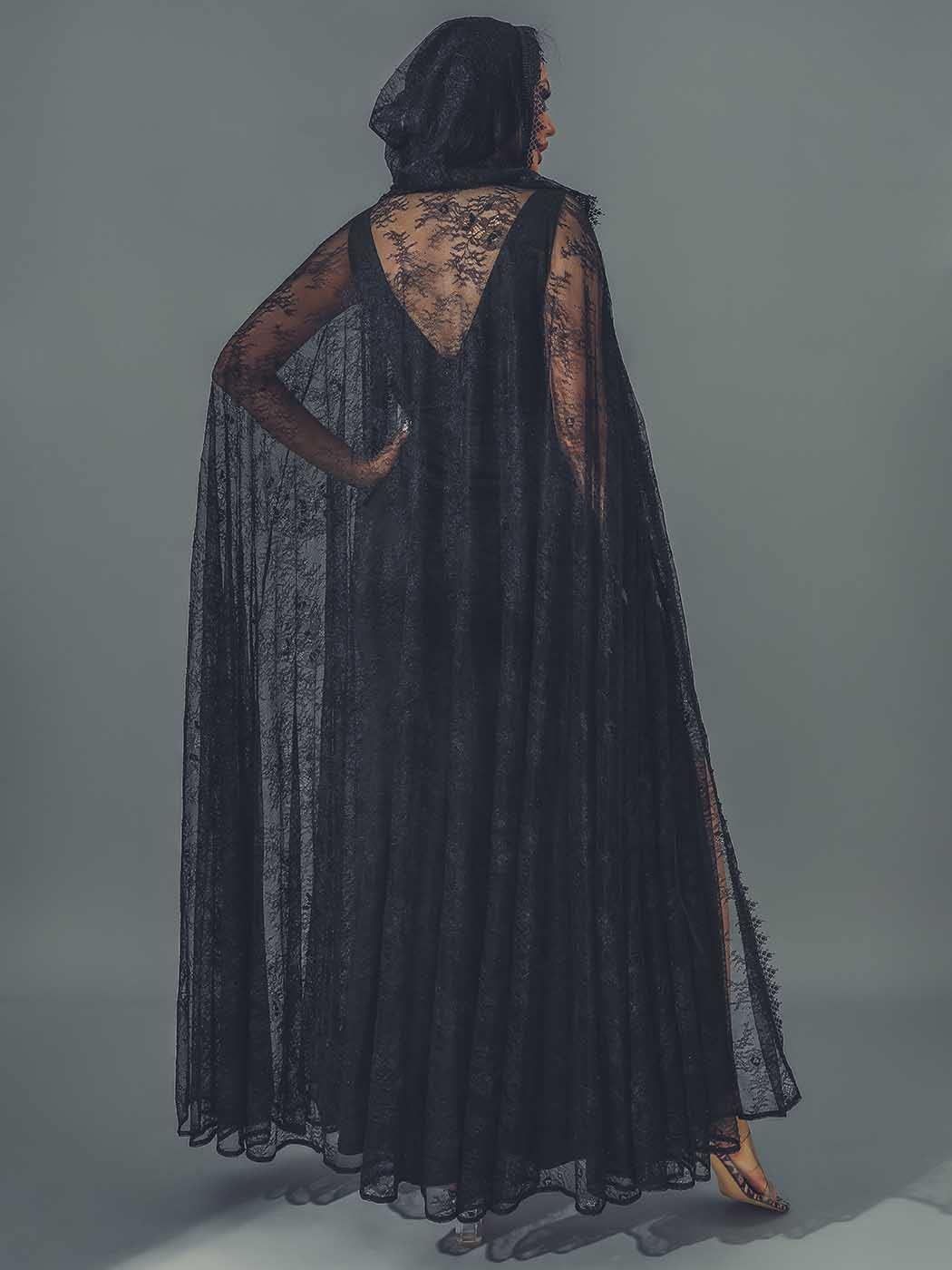 Unicra Lace Full Length Hooded Cloak Long Cape Halloween Costume Cloak Cosplay Party Cape for Women