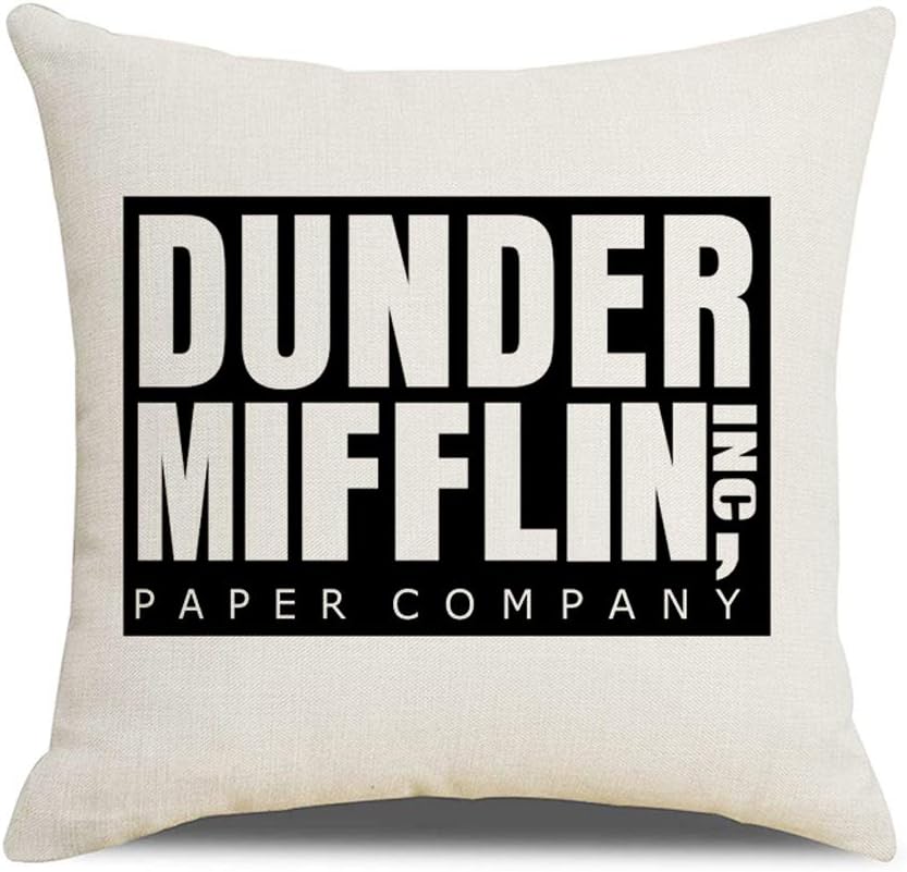 YNOUU 4pcs The Office TV Show Pillow Cases Pillow Covers The Office Merchandise The Office Quote Throw Pillow Covers 18x18 Weird Gifts for Dwight Schrute Fans