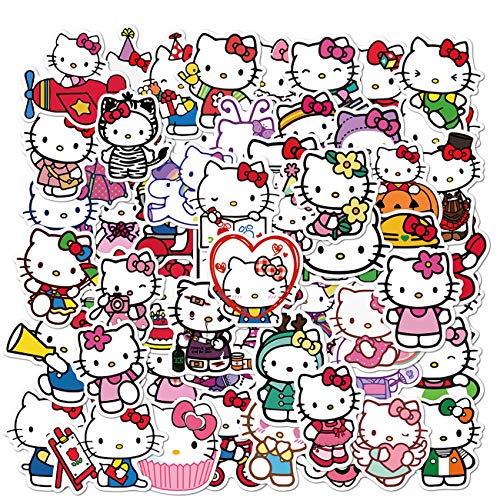 Hello Kitty Stickers 100PCS Japanese Kawaii Stickers Vinyl Waterproof Stickers for Kids Teens Adults Laptop Water Bottles Skateboard Guitar