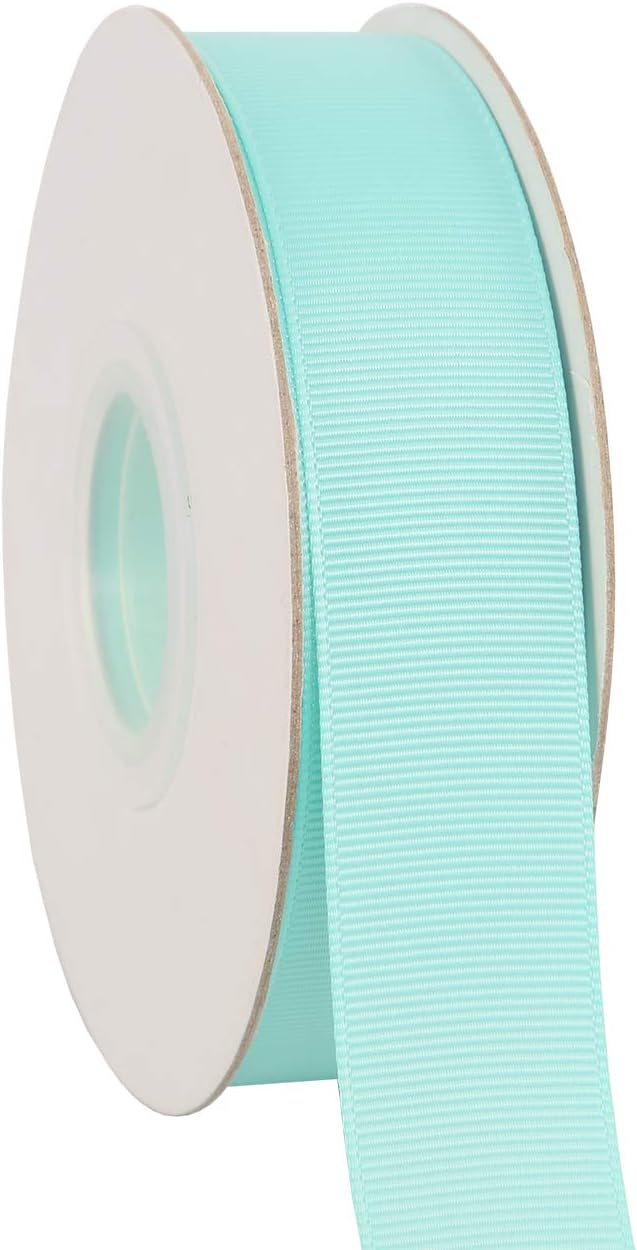 Ribbonitlux 1" Wide Solid Grosgrain Ribbon 25 Yards (314-Aqua), Set for Gift Wrapping, Party Decor, Sewing Applications, Wedding and Craft
