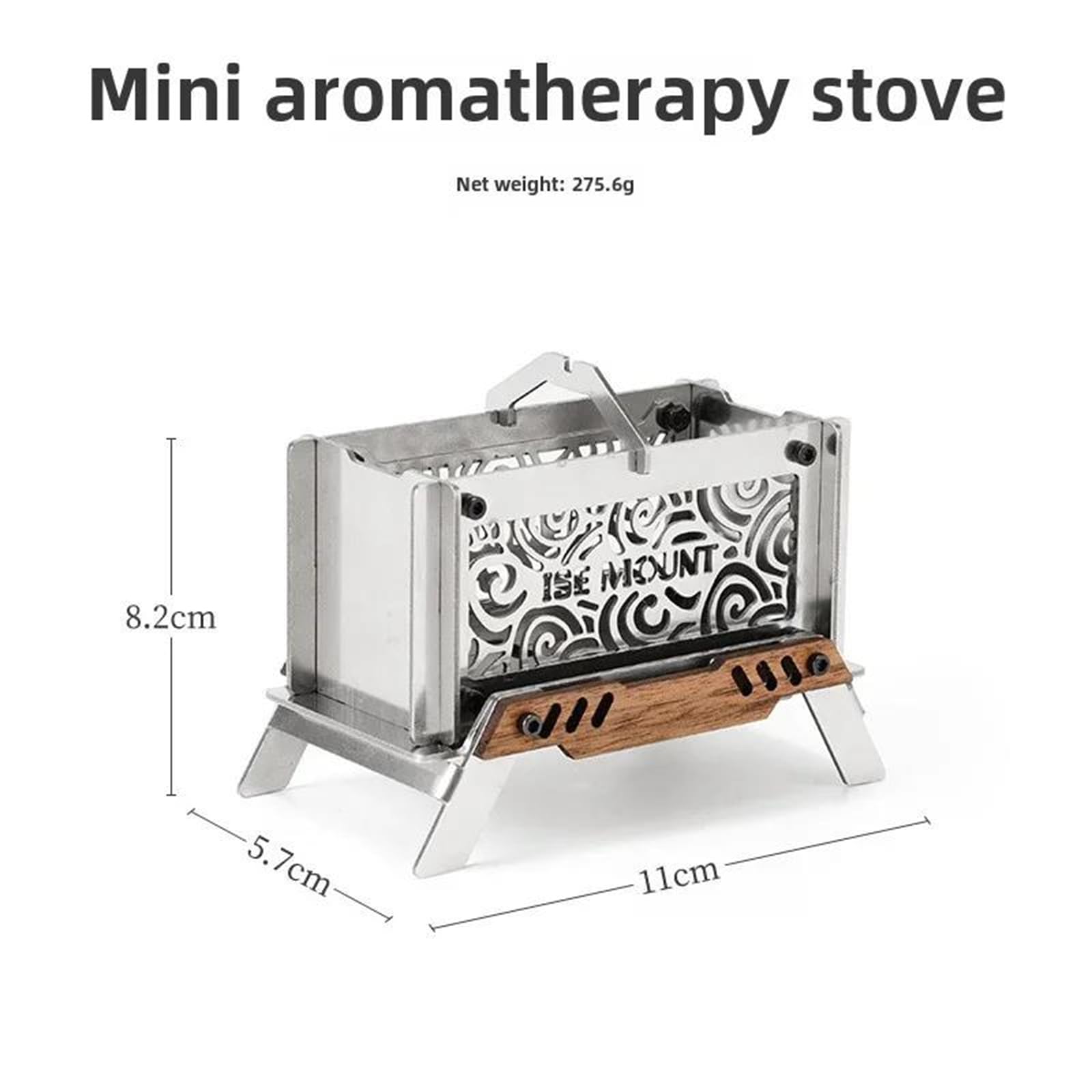 Estufa leña Acero Inoxidable Exteriores Mini Estufa aromaterapia leña Desmontable Plataforma portátil fogatas Camping difusor Incienso antimosquitos calefacción Cocina Patio Camping
