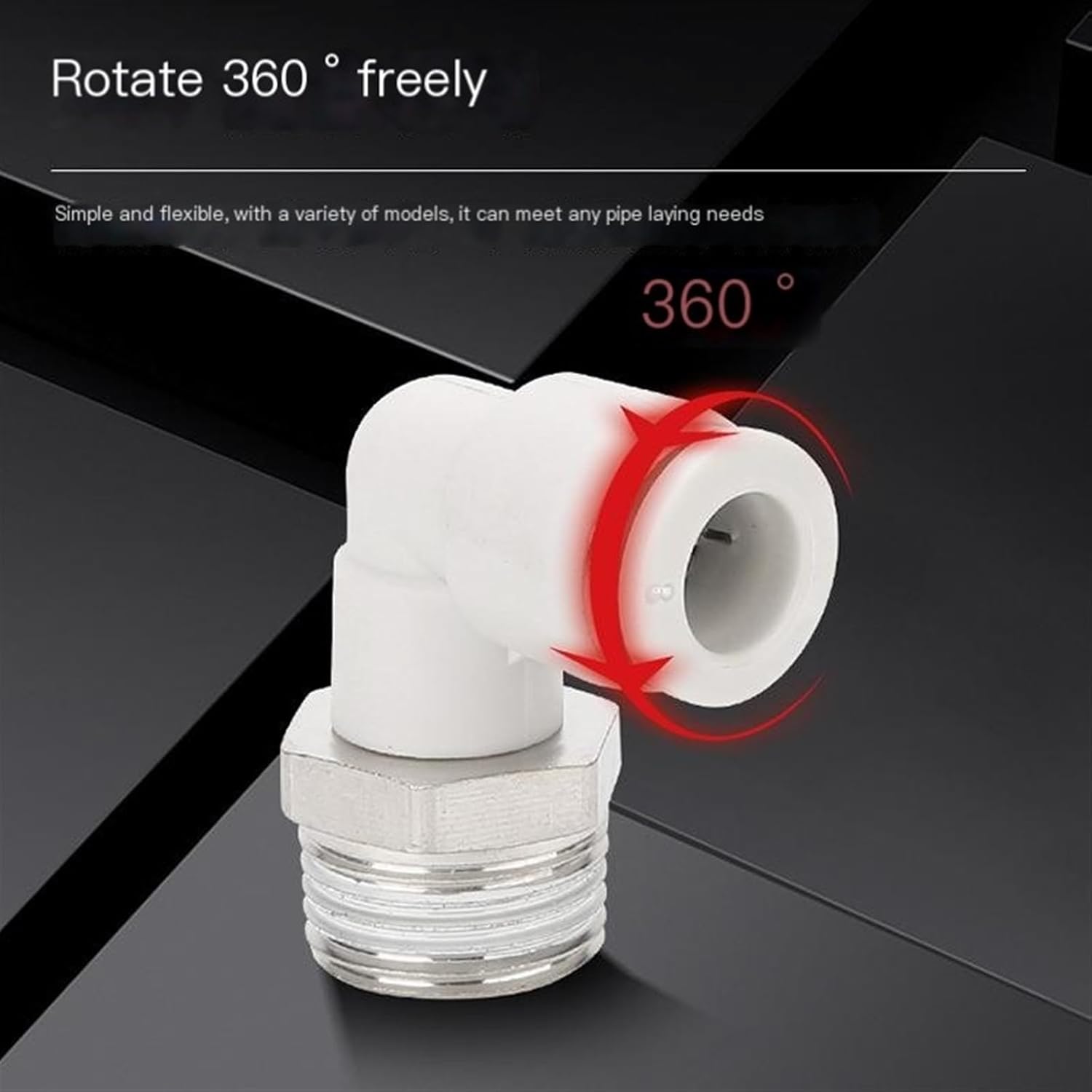 Tracheal joint pl8-02 pneumatic quick connector 6-01 external thread right angle elbow quick plug connector plastic butt(Blue PL 16-06)