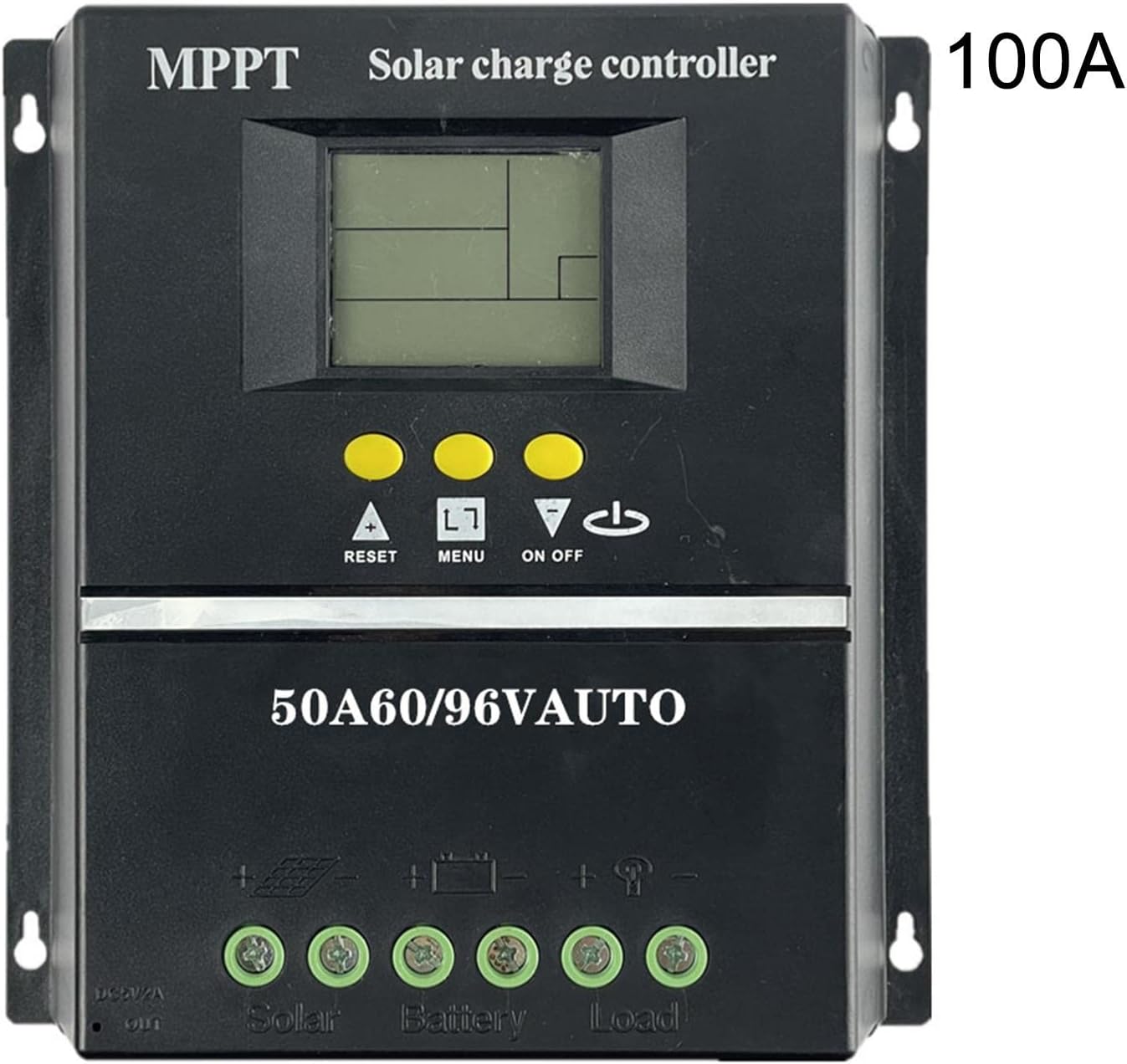 OLONETO 100A Solar Charge Controller front view