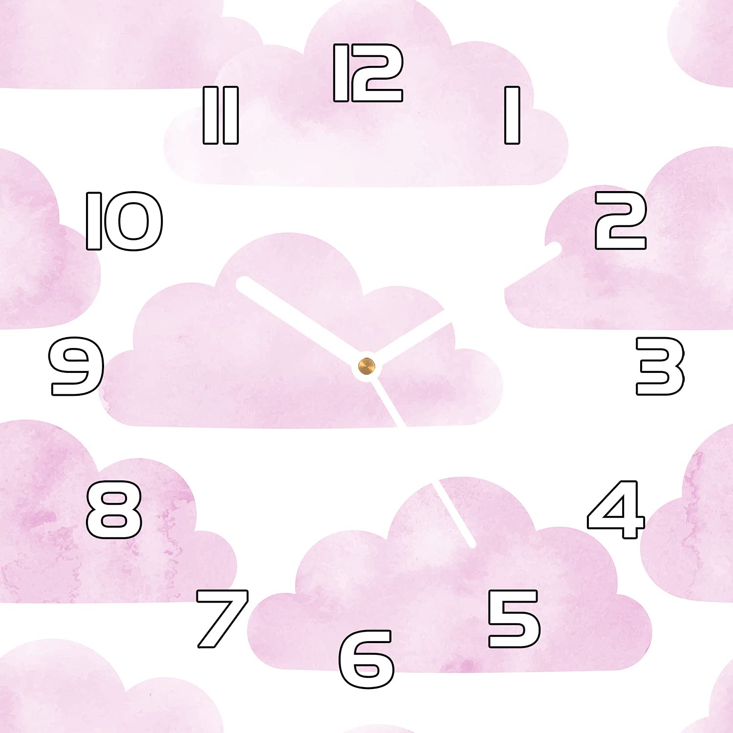 Horloge en verre Coloray nuages pour décorer le salon et la cuisine contemporaine