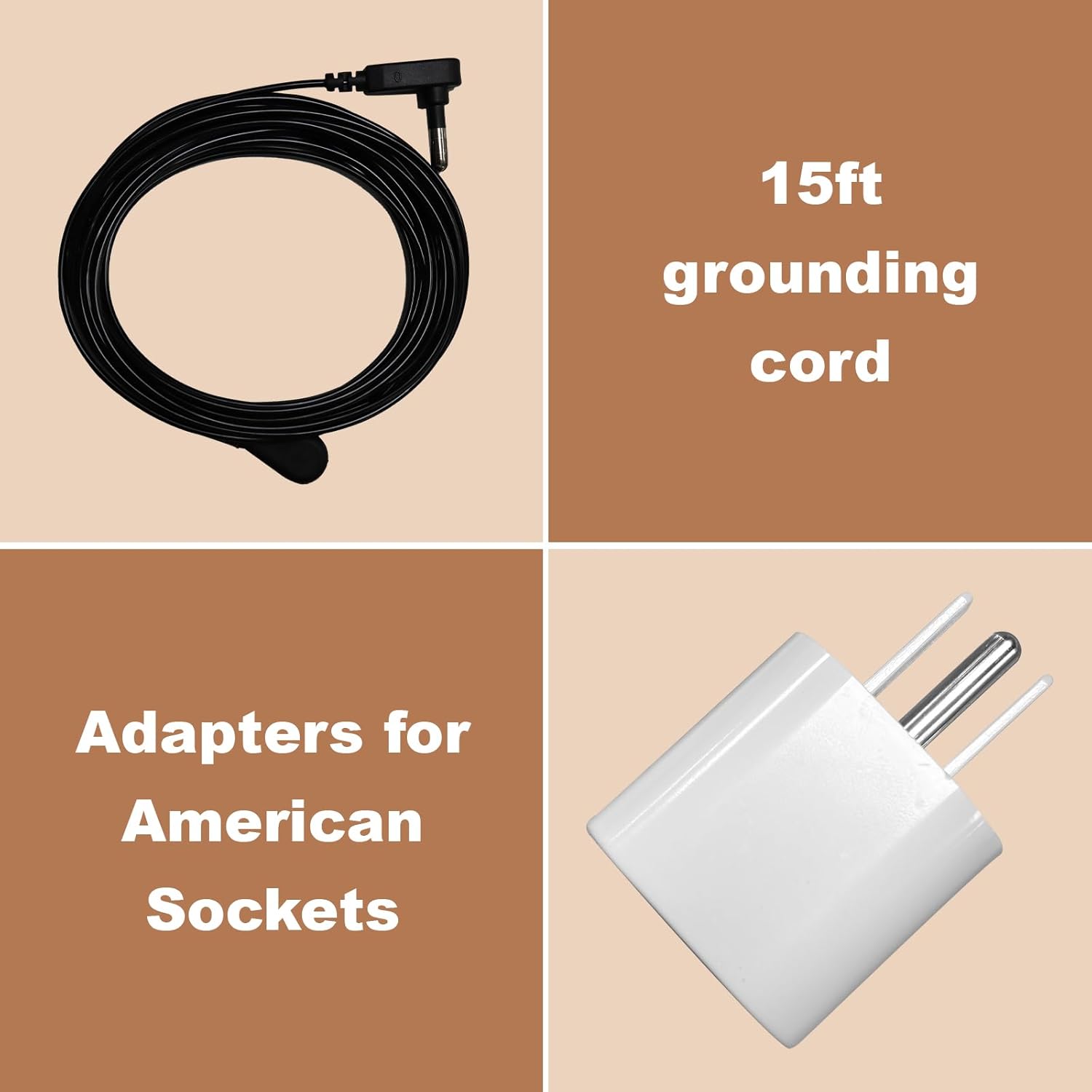 Grounding Blanket, Fluffy Cozy Grounding Throw Blanket Earth Blanket for Bed Sofa with Grounding Plug Adapter Improves Sleep & Reduces Fatigue, 59x78 inches Cream