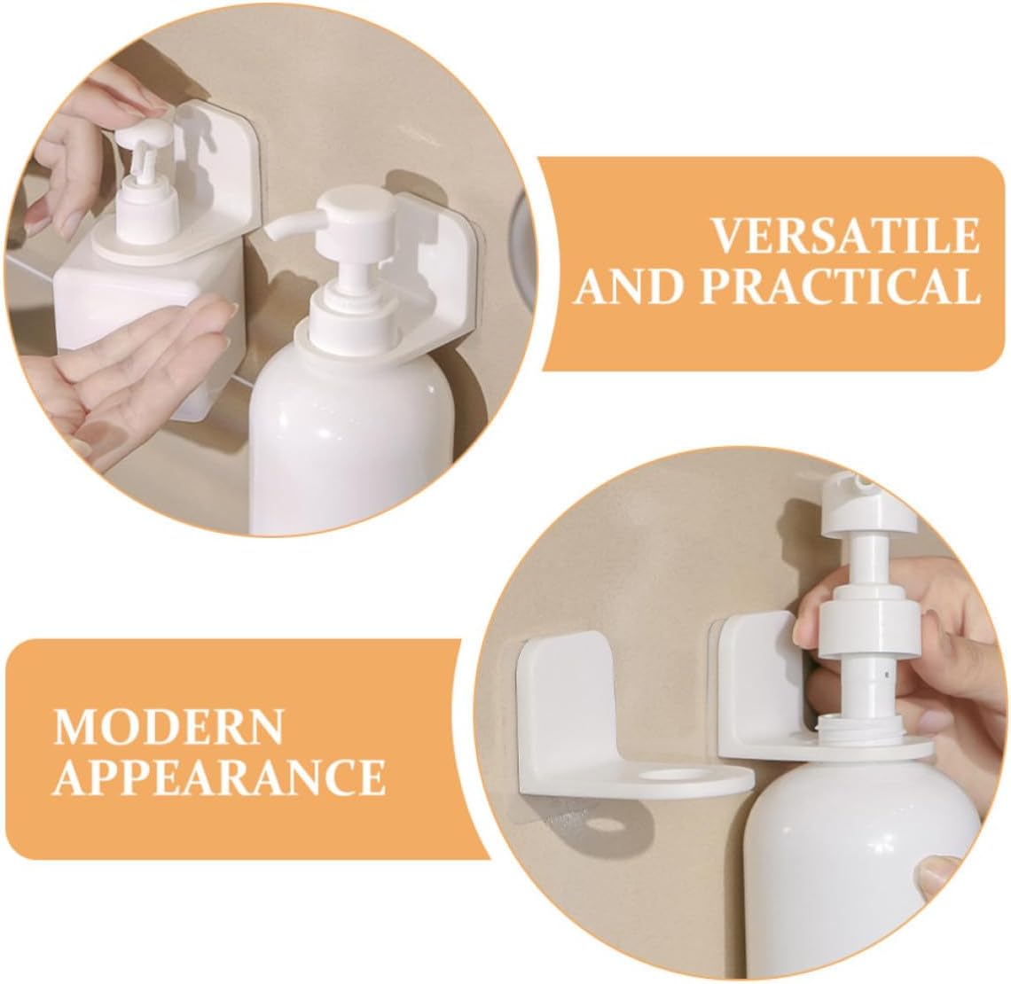 Toddmomy 3pcs White Abs Shower Gel Bottle Hooks for Bathroom and Kitchen, Adhesive Design Space Saving Shampoo Holder for Wall Mount, Sleek and Modern Wall Hanging Rack for Bottles and Dish