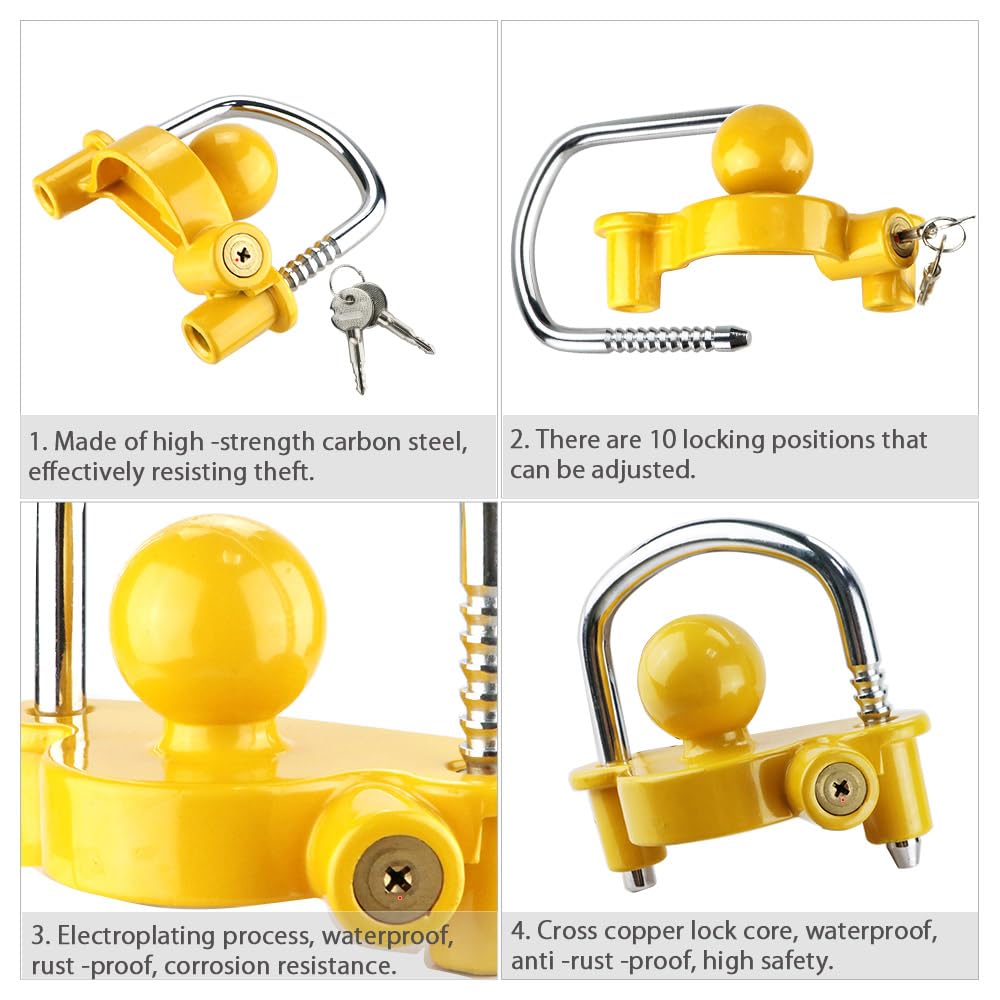 AUTOXBERT Anhängerschloss Diebstahlsicherung - Mit Gummischutz Und 2 Schlüsseln