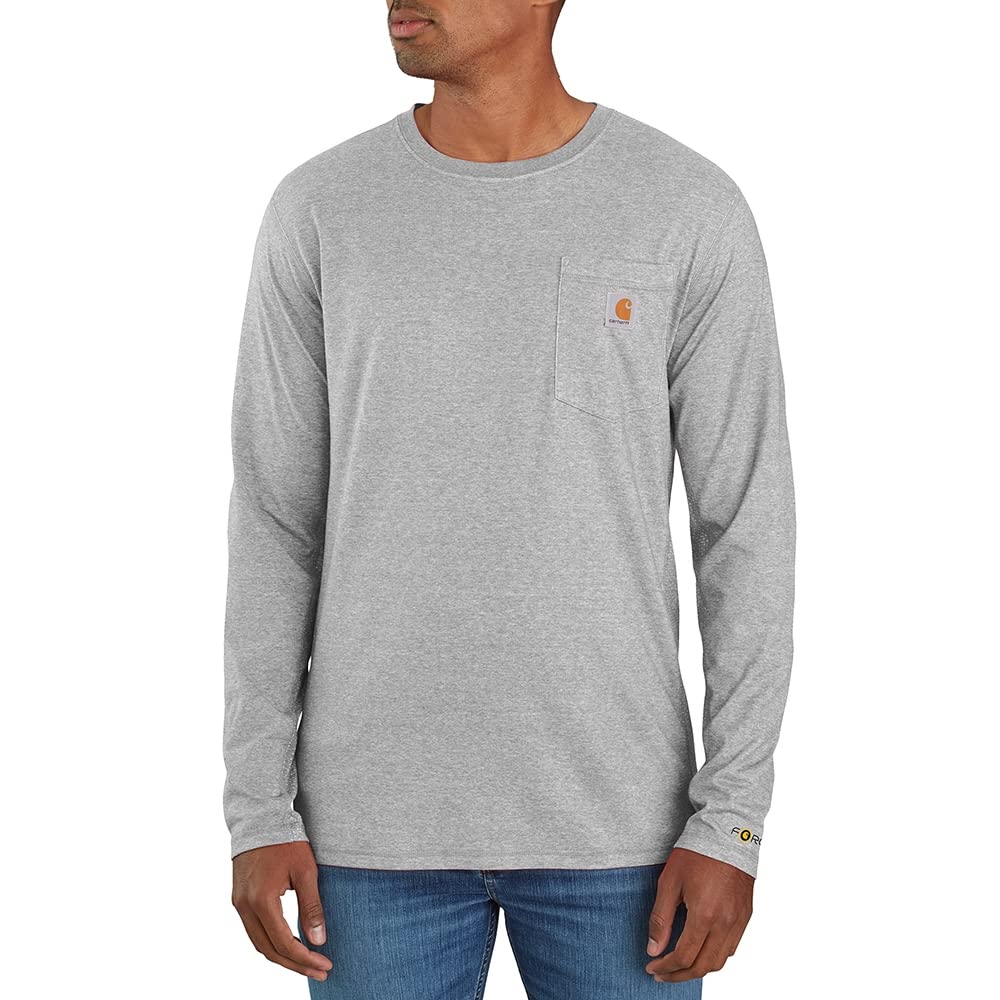 Carhartt Men's Force Relaxed Fit Midweight Short Sleeve Pocket T-Shirt, Heather Grey, 3XL (Tall)
