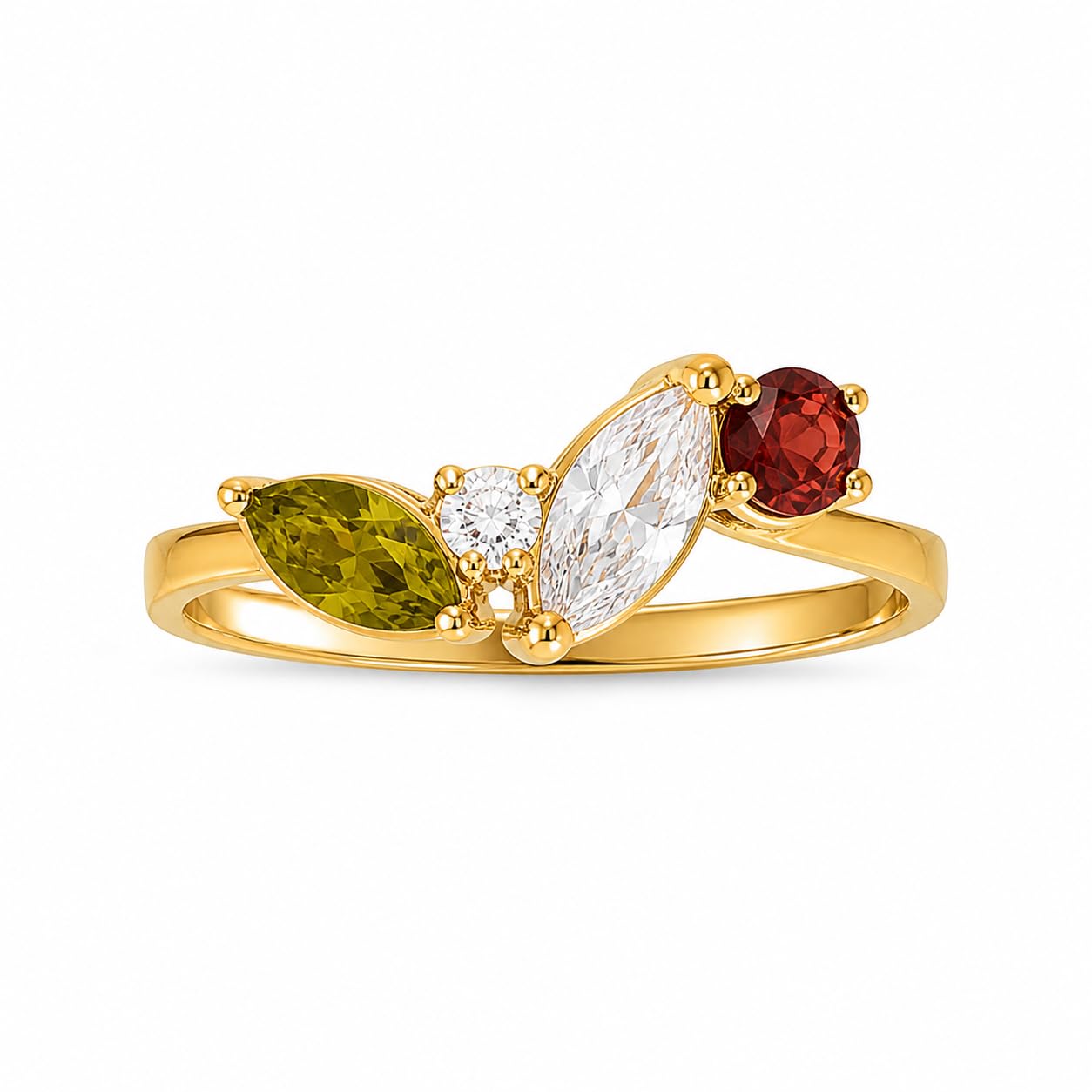 Personalizzato marquise pietra portafortuna anelli, multiplo speciale Natale per lei