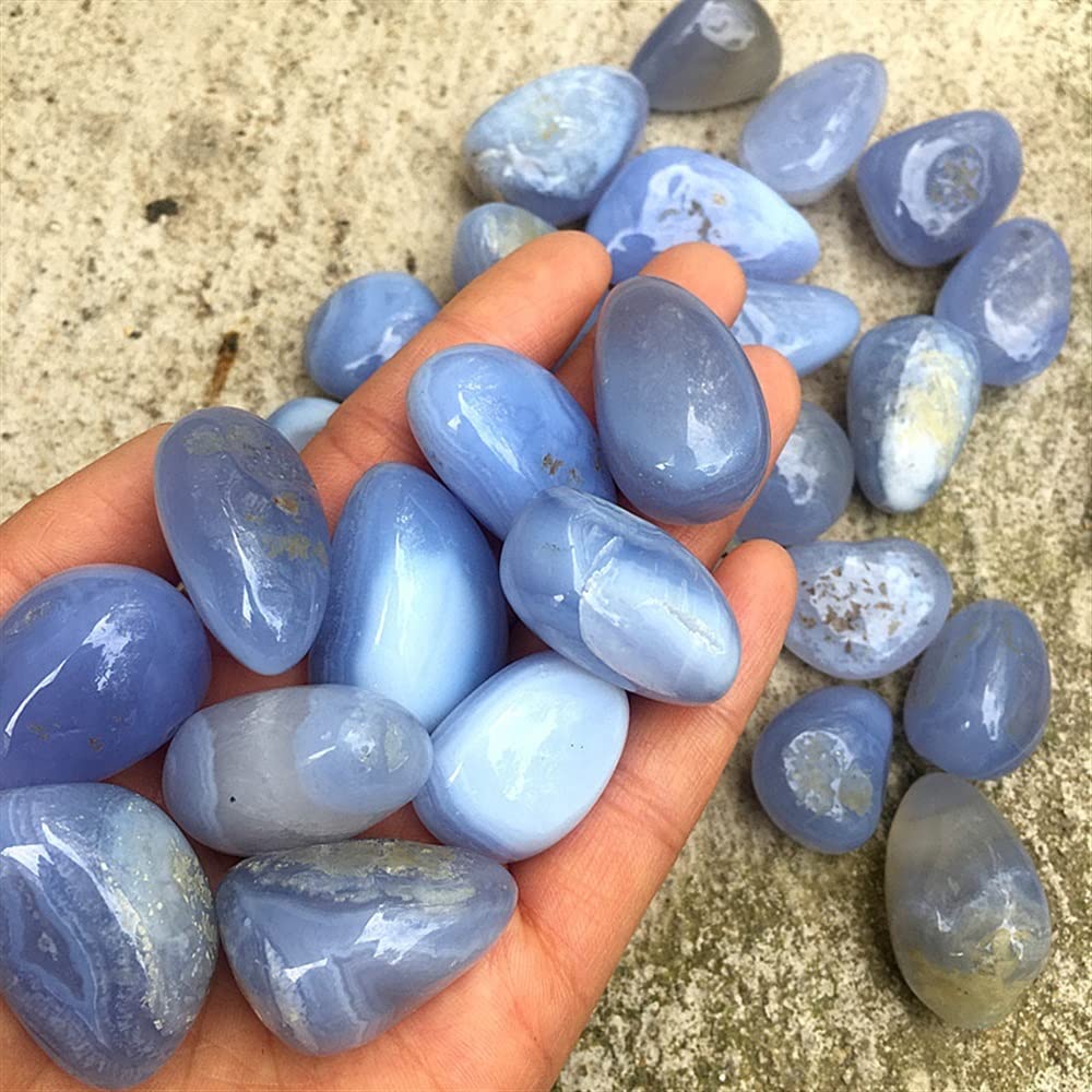 Magia Natural 100g Cristales Naturales Ágata de Encaje Azul Piedras caídas Cuarzo Grava Piedra Preciosa for la decoración del Acuario Inicio Colecciones