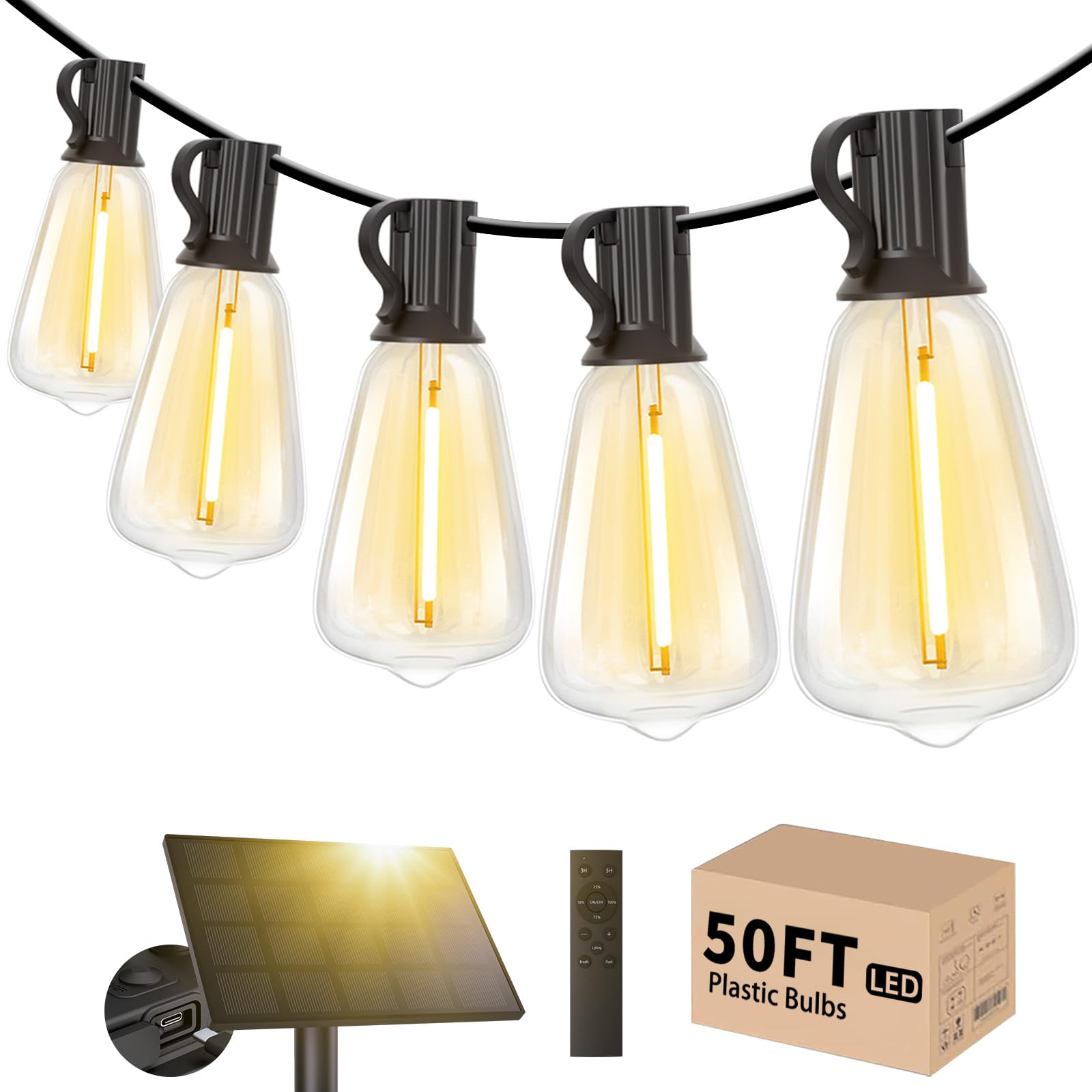 Svater 50FT Solar String Lights
