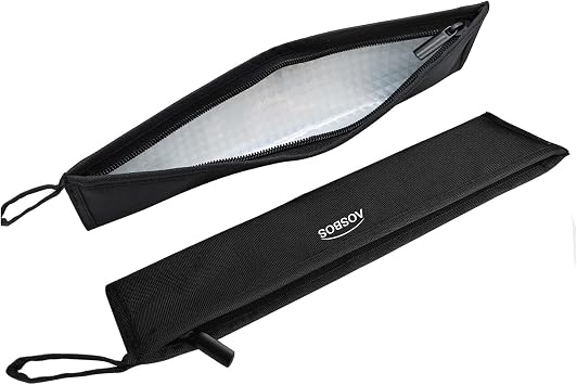 Aosbos Chopstick Carrying Case without Chopsticks, Reusable Chopsticks Bag, Chopsticks Sleeve, Travel Utensil Set Pouch for Metal, Bamboo, Stainless Steel Chopsticks - Black
