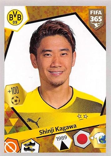 2017-18 Panini FIFA 365 Stickers Soccer #297 Shinji Kagawa Borussia Dortmund Official Smaller Than Trading Card Sized Album Sticker in Raw (NM or