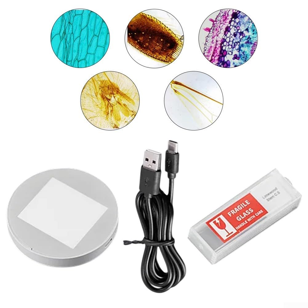 Oniissy Mikroskop-Unterlicht, durchlässiges LED-Licht, LCD-Digital-Mikroskop-Beleuchtung, einstellbare Helligkeit, durchlässige Lichtquelle (A)