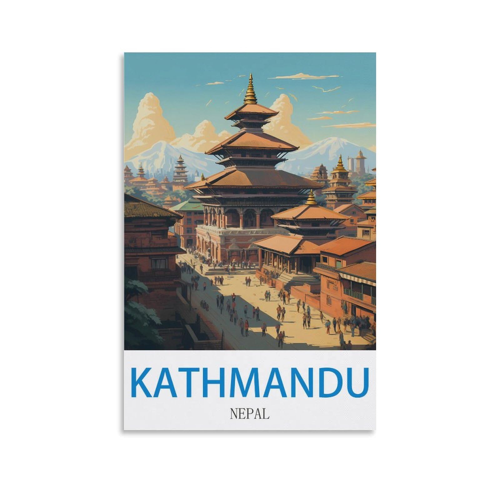 Ndoud Unframe-Style Kathmandu Nepal Vintage Travel Posters 20X30inch(50X75cm) Wall Art Picture Print Canvas Painting For Living Room Home Decor