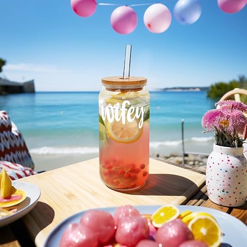 Miniatura 6 de Mason Life Vasos de vidrio con tapas, regalos para ella, tarros de 18 onzas, regalos de San Valentín para esposa de parte del marido, regalos para