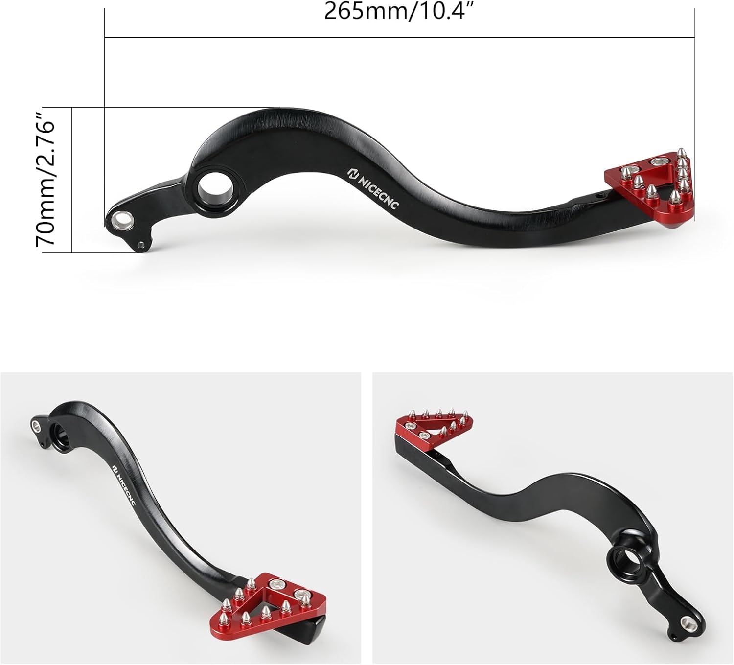 NICECNC Red Forged Adjustable Brake Pedal Tip Compatible with Honda CRF250R 2004-2024 CRF450R 2005-2024 CRF250RX 2019-2024 CRF450RX 2017-2024 See Fitment