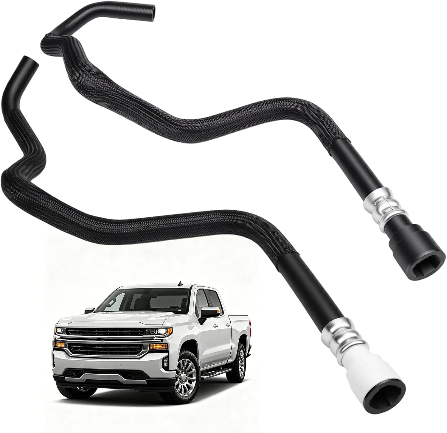 2PCS Heater Hose Kit Fits Silverado 1500/2500 & Sierra/Cheyenne 14-19 | Heater hose inlet & outlet kit | Replaces 23126443, 23126442, 626-755 | Direct fit for 4.3L/5.3L/6.2L engines