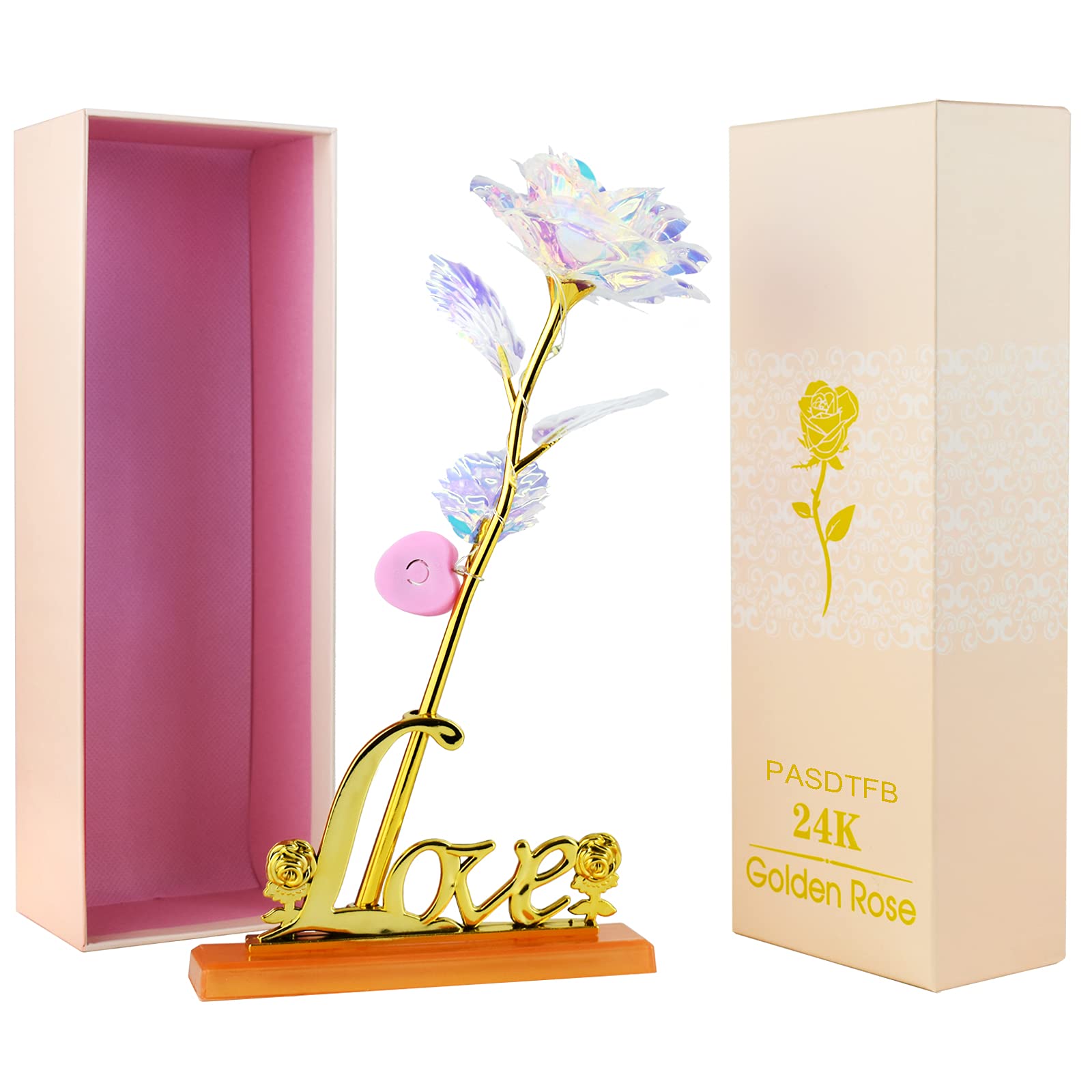 Rosa Eterna Placcata Oro 24K - Regalo Elegante Per Donne E Occasioni Speciali - Foto 4