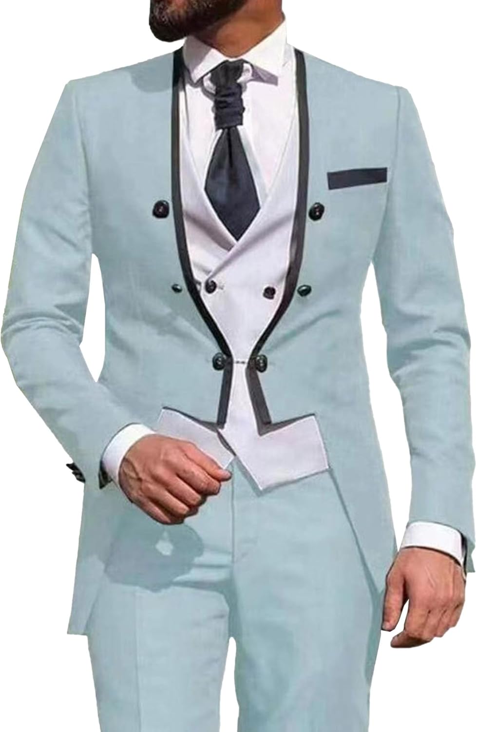 Men's 3 Piece Business Tailcoat Suit Plus Size Formal Dress Blazer Vest Pants Wedding Prom Groom Tuxedo Suits